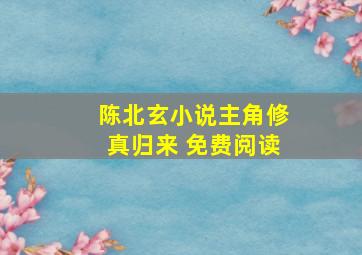 陈北玄小说主角修真归来 免费阅读